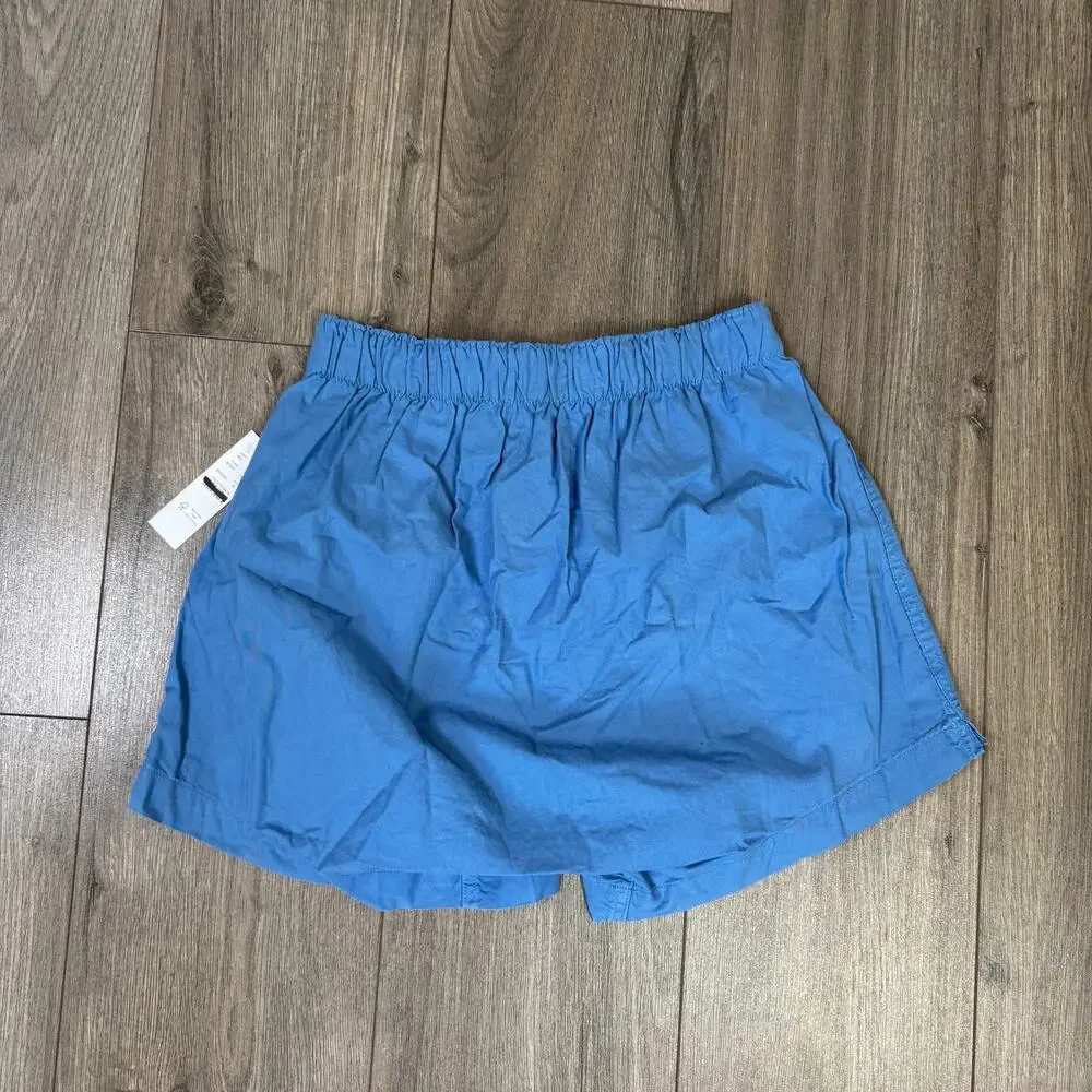 J.Crew Boxer Short Mens S Blue Broken-in Organic Cotton Oxford Elastic Waistband
